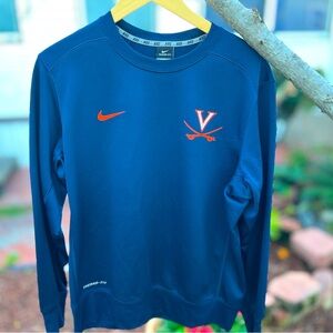Nike University Of Virginia Calvaliers Men’s Navy Blue L Sweatshirt Dri Fit